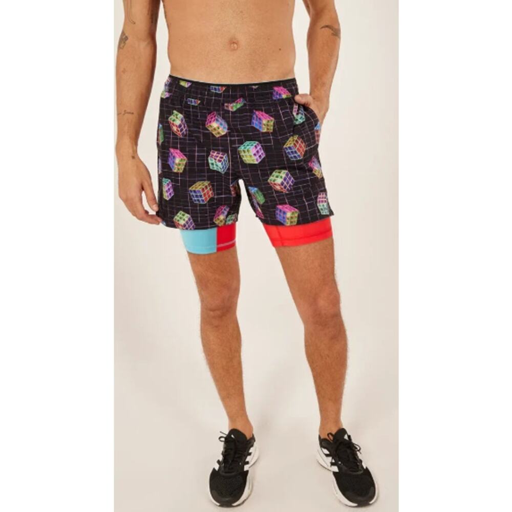 New Chubbies Size XXL The Solve Its 5.5" Ultimate Training Shorts‎ Black Cubes